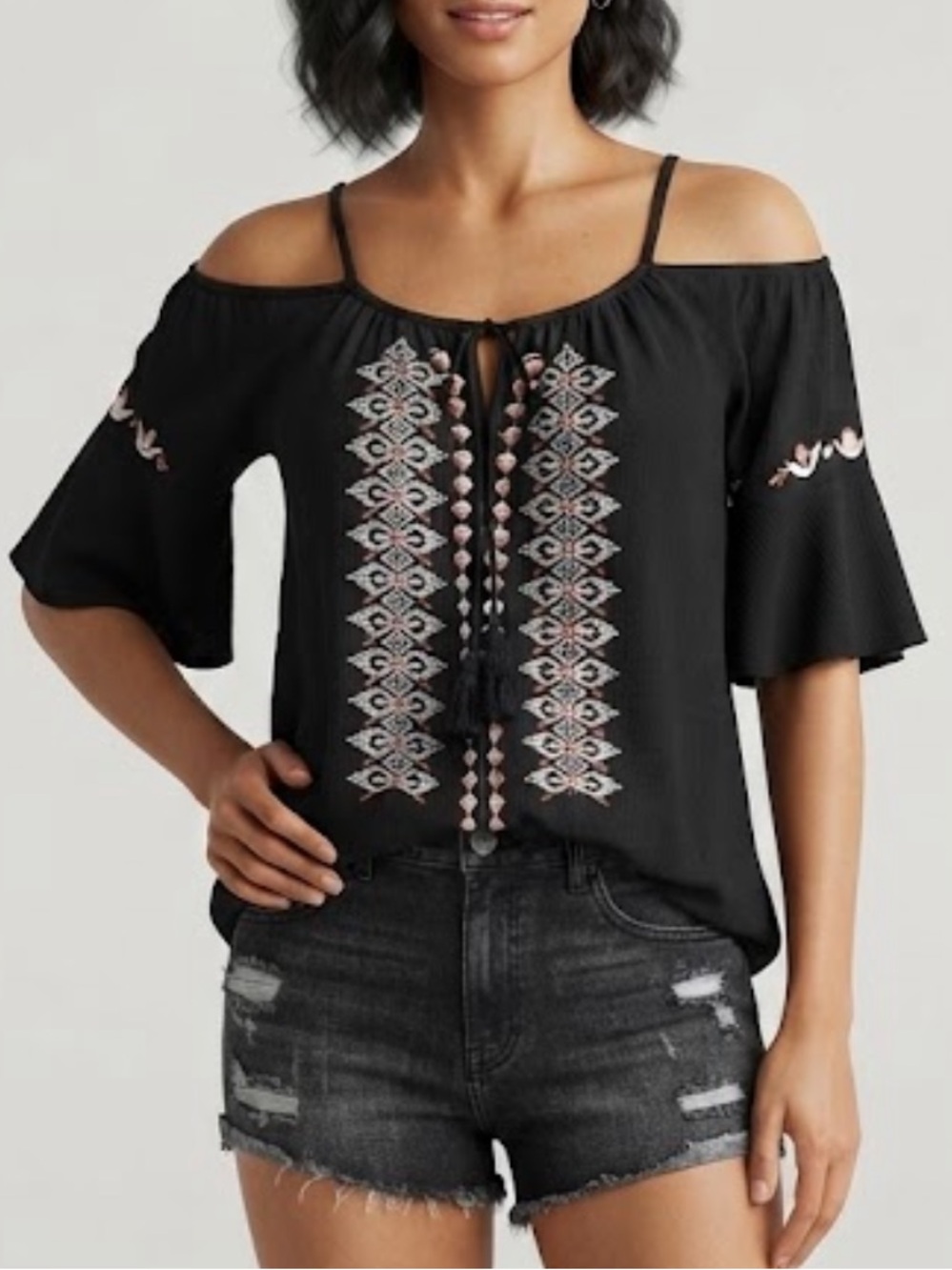 Exist Embroidered Tunic Top